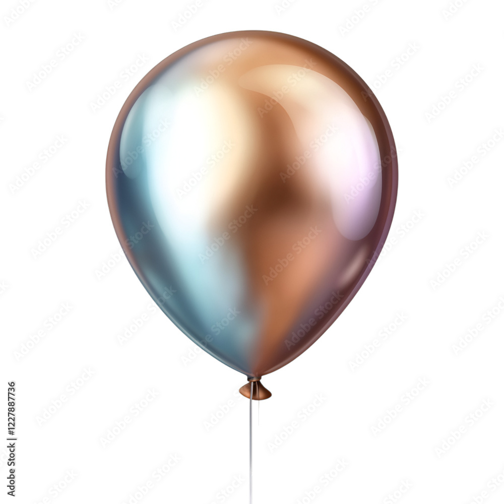 Shiny metallic balloon with a round shape on transparent background Shiny metallic balloon with a round shape on transparent background