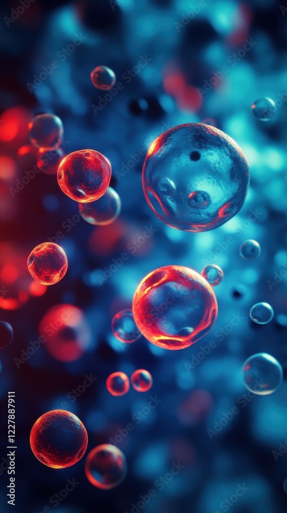 Abstract Red and Blue Spheres Abstract Red and Blue Spheres
