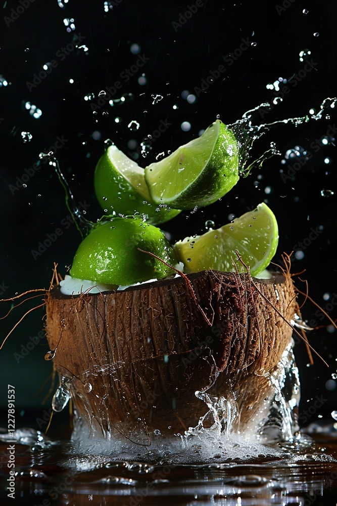A Fresh Coconut and lime