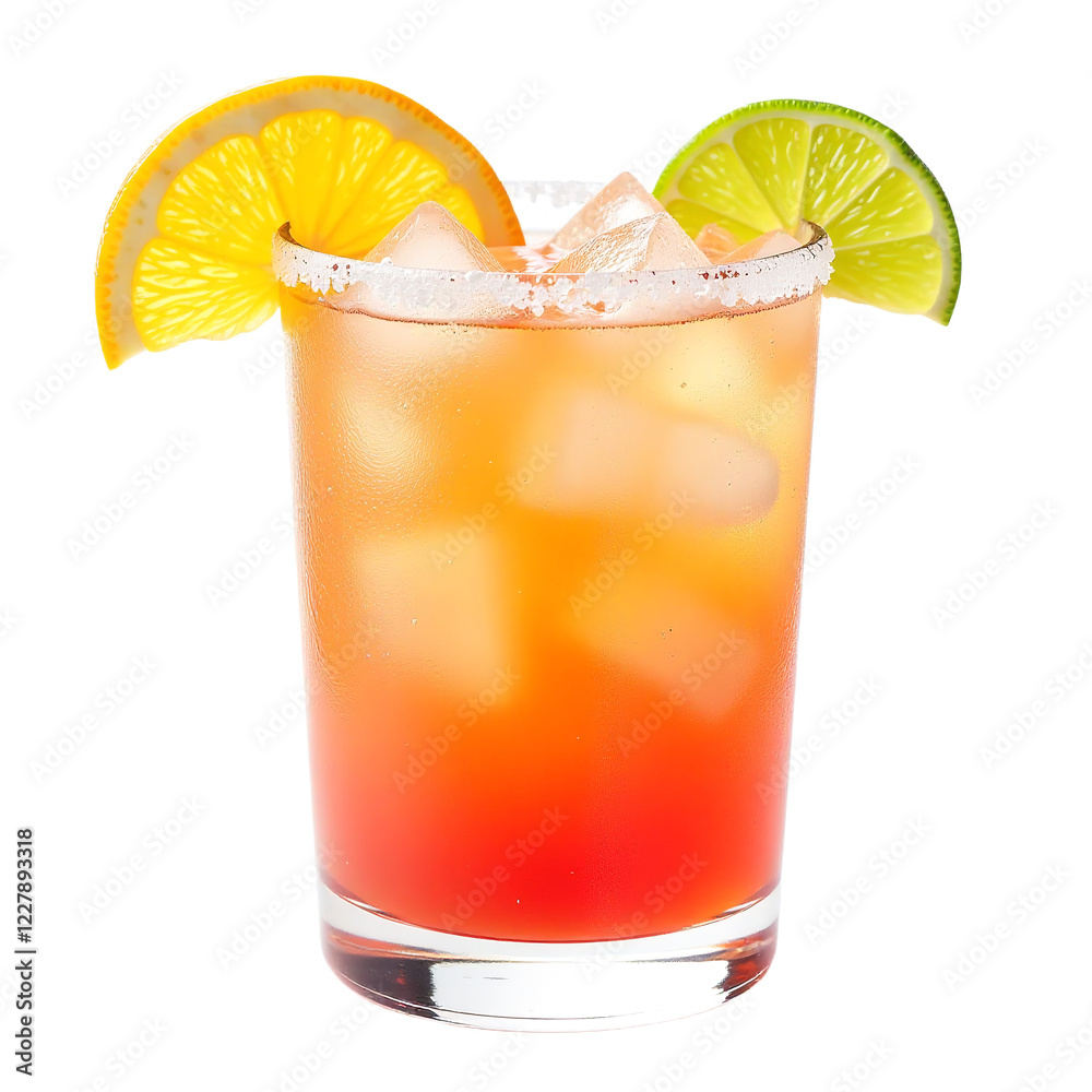 Margarita cocktail with orange slice garnish isolated on transparent background Margarita cocktail with orange slice garnish isolated on transparent background