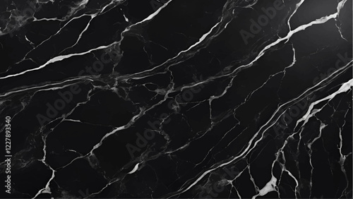 Black marble texture background with white veins. Abstract natural marble black and white for design.