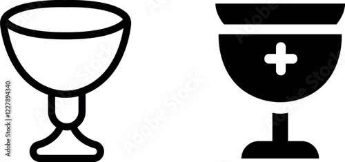 Holy Grail Bottle Vector Icon Set – Legendary and Mythical Icons