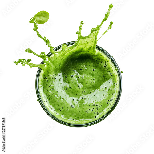 Green juice drink healthy liquid isolated on transparent background