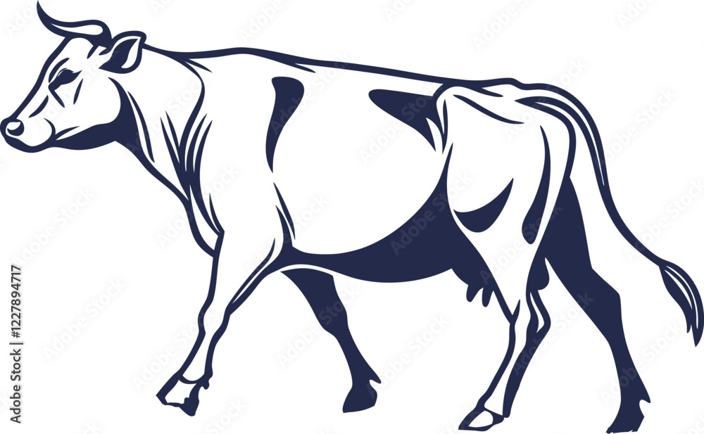 Obraz premium cow silhouette vector design