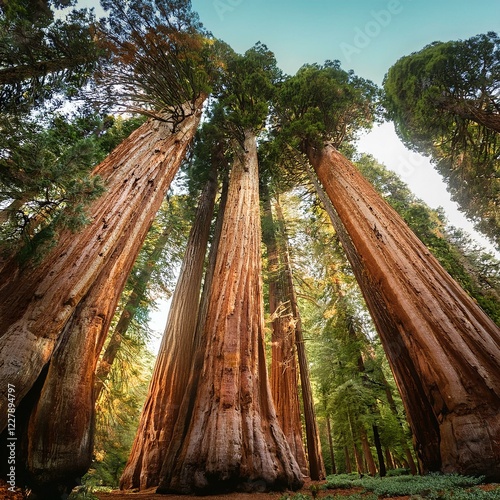 sequoia tree scient. name Sequoia sempervirens, AI generated photo