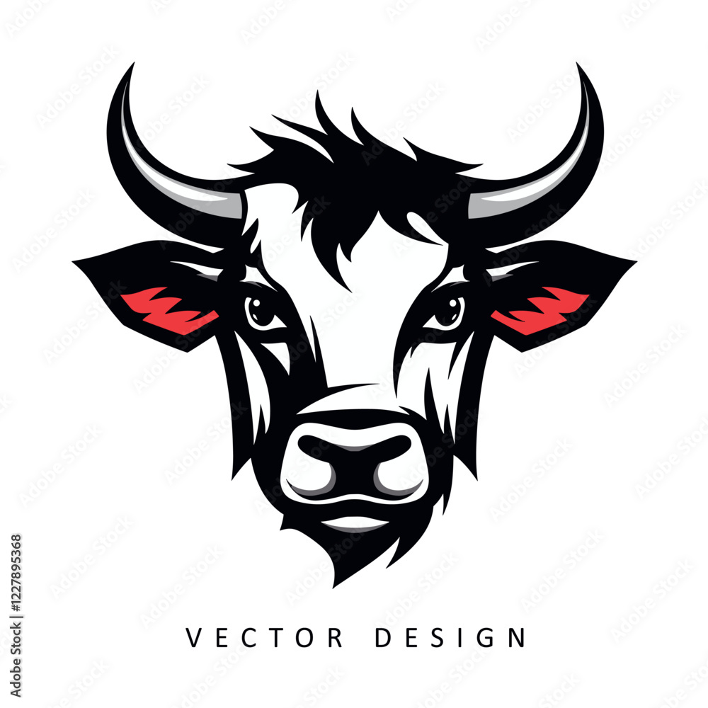 Fototapeta premium cow minimalist vector design isolated illustration