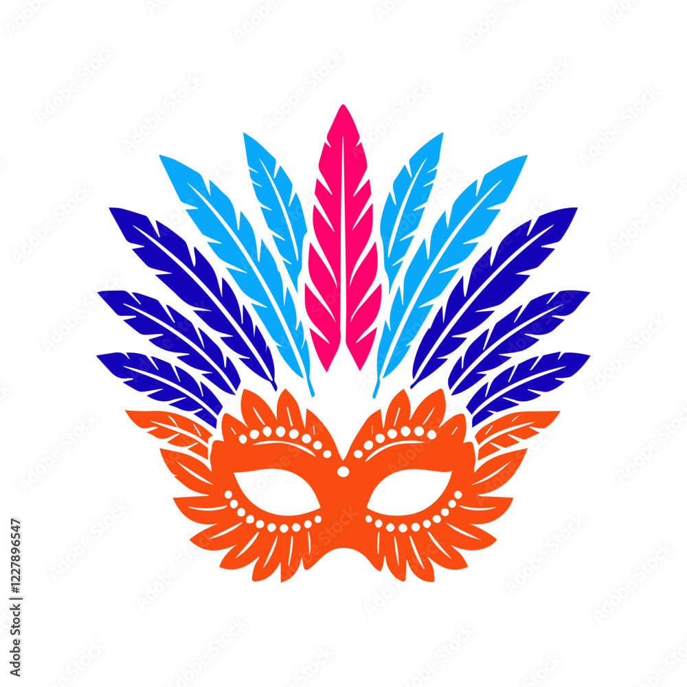 Fototapeta premium colorful brazilian carnaval mask with feather.