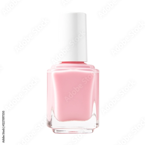 Bottle of light pink nail polish isolated on transparent background