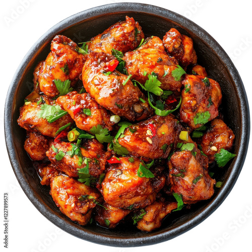 Spicy Deviled Chicken Dish on transparent background
