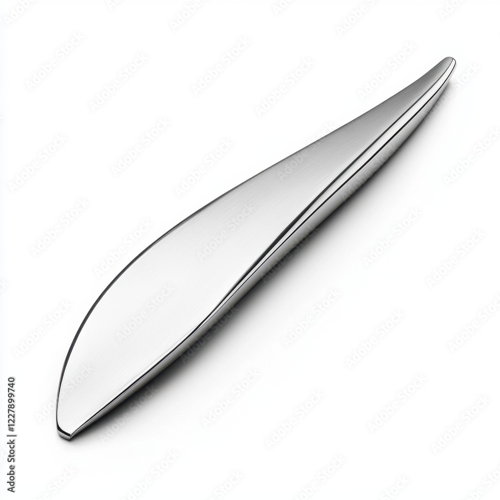 Sleek Metallic Object on White Background. Sleek Metallic Object on White Background.