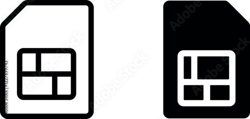 SIM Card Vector Icon Set – Mobile Network and Communication Icons