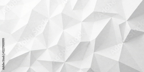 Abstract White Geometric Low-Poly Background Texture Ideal for Modern Design Projects and Presentations