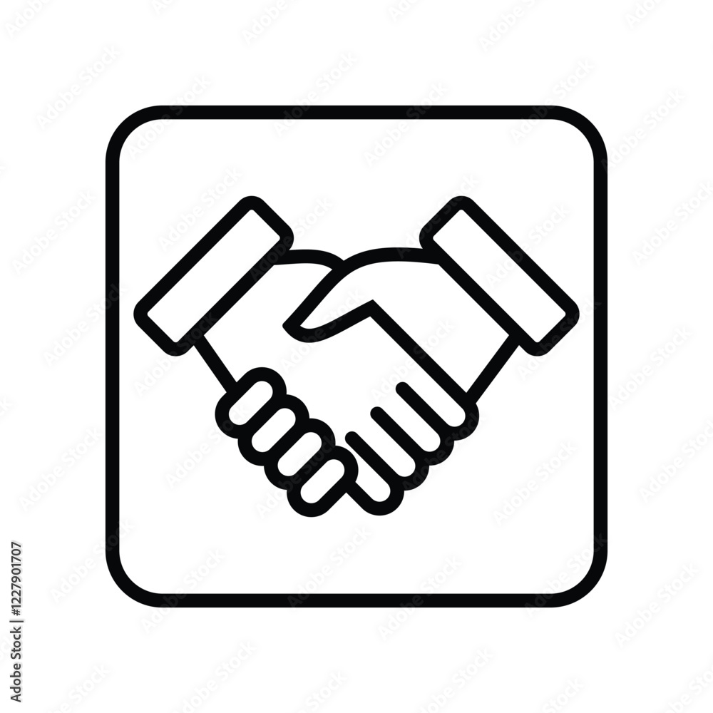 Handshake icon. Business agreement handshake. Handshake icon. Business agreement handshake.