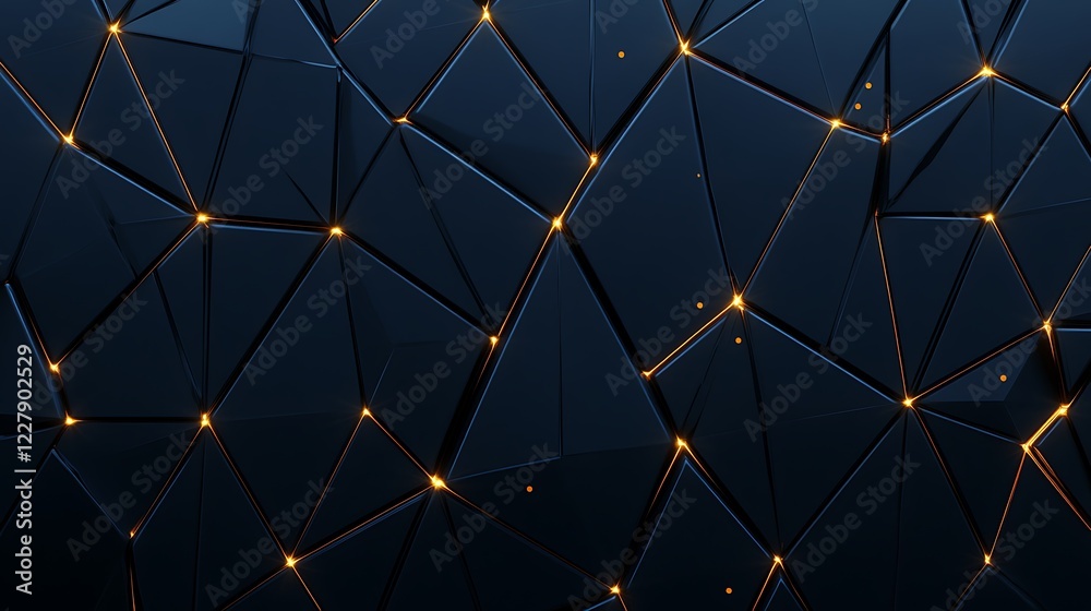 Abstract Dark Triangular Pattern With Golden Lights Abstract Dark Triangular Pattern With Golden Lights