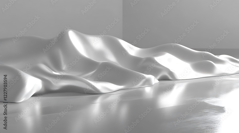 Obraz premium Draped Fabric Creates Abstract White Landscape