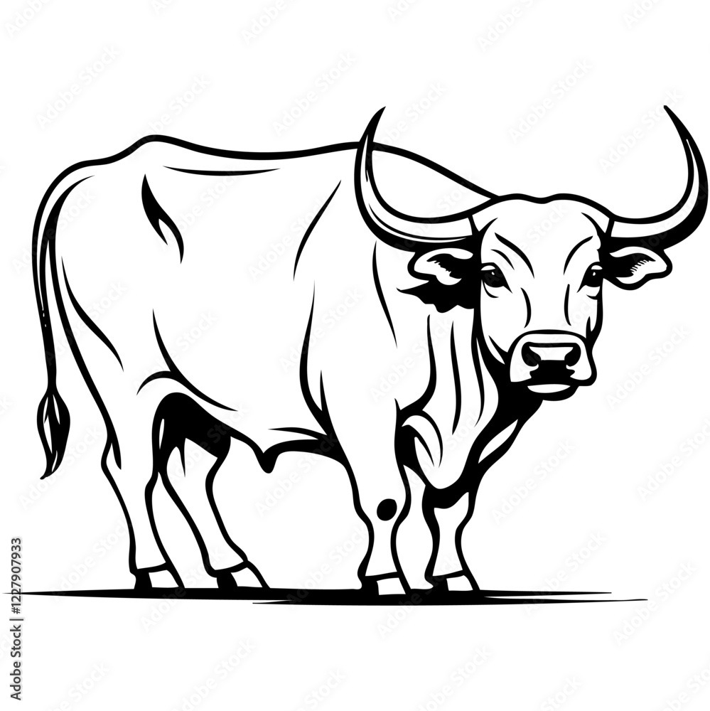 Fototapeta premium black and white cow. vector illustration. 