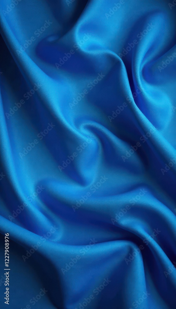 Obraz premium Deep blue silk, subtle wrinkles, matte finish, crumpled, shadowy