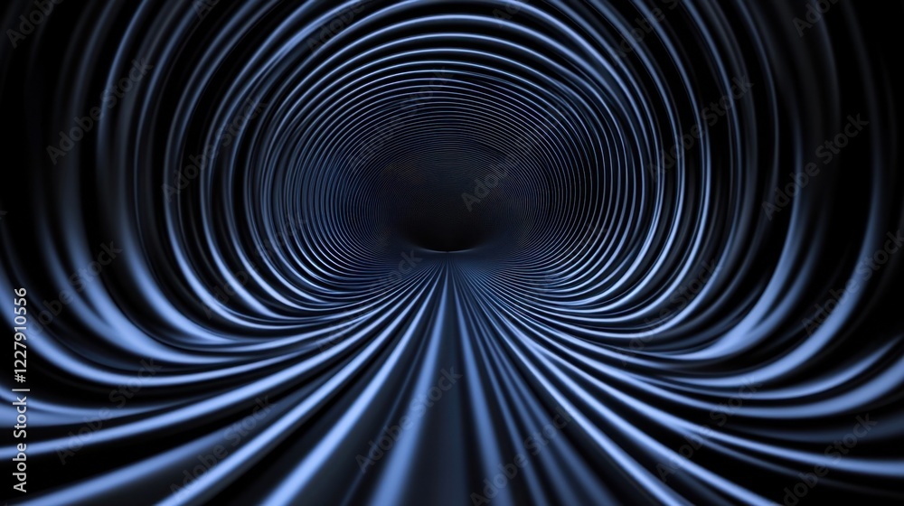 Abstract Dark Blue Swirling Tunnel. Abstract Dark Blue Swirling Tunnel.