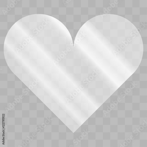 Heart shaped glass plate textures. with solar reflection. Beautiful realistic reflection