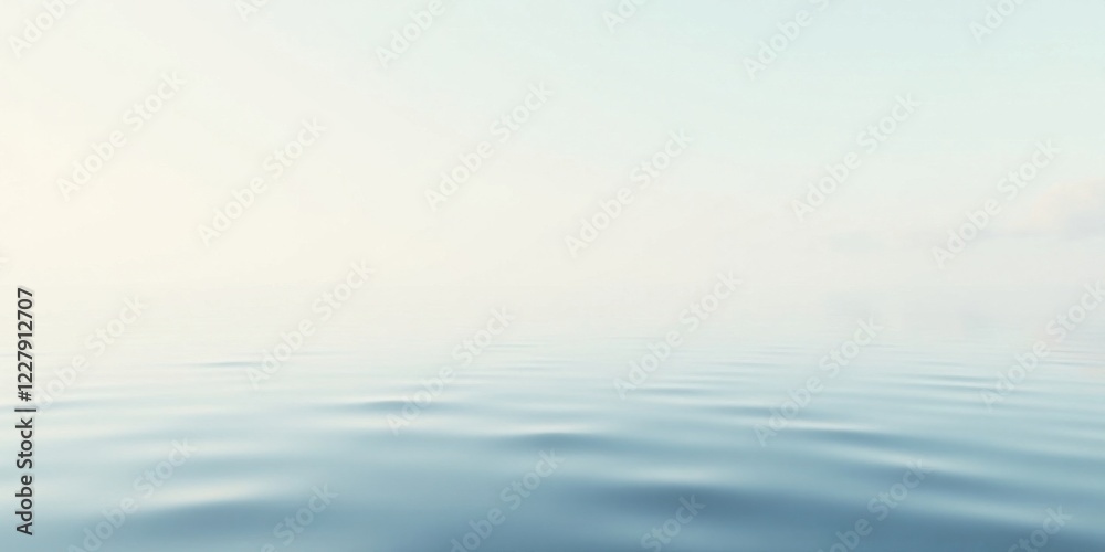 Obraz premium Serene Waters A Minimalist Depiction of Calm Ocean Surface with Soft Light and Subtle Ripples
