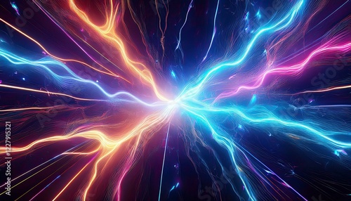 abstract cosmic energy plasma lightning streaks