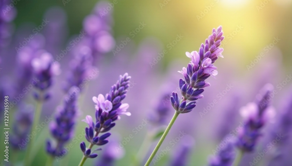 Soft lavender blooms sway gently in the breeze, serene, flowers, purple Soft lavender blooms sway gently in the breeze, serene, flowers, purple