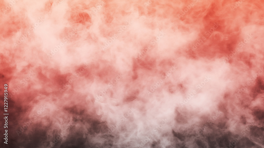 Obraz premium An abstract background featuring soft pink and red smoke and fog, blending seamlessly to create a mystical and atmospheric effect. The swirling fog creates depth and movement, making it ideal for use 