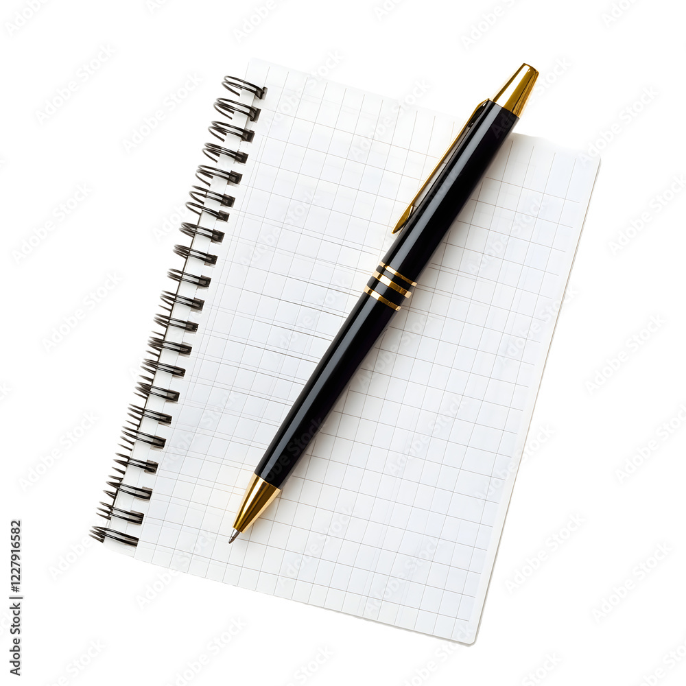 Spiral notebook pen writing isolated on transparent background Spiral notebook pen writing isolated on transparent background