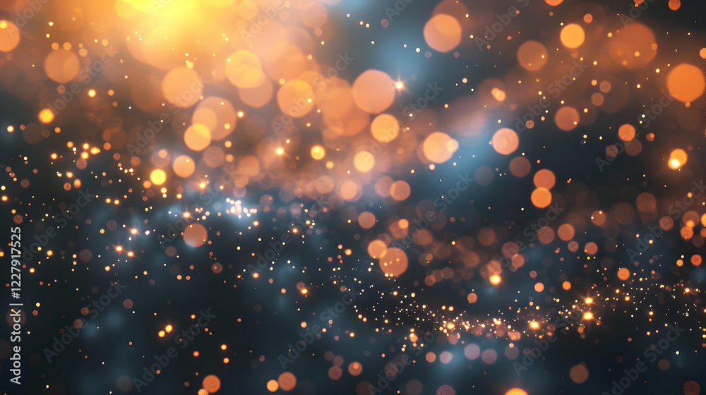 Obraz premium A vibrant, abstract background featuring shimmering bokeh lights in warm tones.