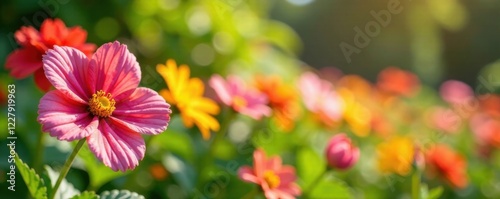 Wallpaper Mural Colorful flowers in a garden on a warm sunny day, sun, spring garden Torontodigital.ca
