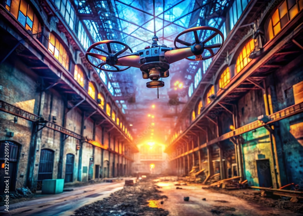 Fototapeta premium Futuristic Drone Design: Advanced Aerodynamics in Urban Exploration