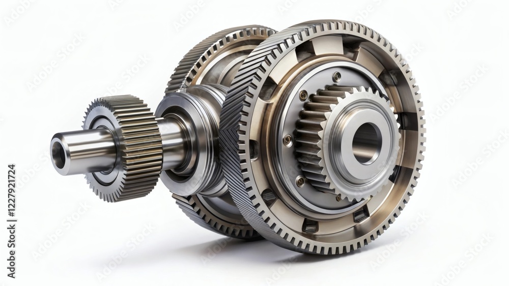Precision Engineering: Close-up of a Complex Gear System Precision Engineering: Close-up of a Complex Gear System