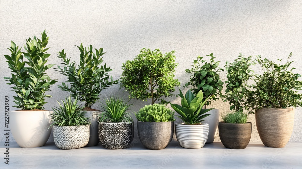 Cartoon set of potted flowers, trees isolated on white background. Vector illustration of green house plants for home interior decoration. Collection of room, balcony, office, garden design elements Cartoon set of potted flowers, trees isolated on white background. Vector illustration of green house plants for home interior decoration. Collection of room, balcony, office, garden design elements