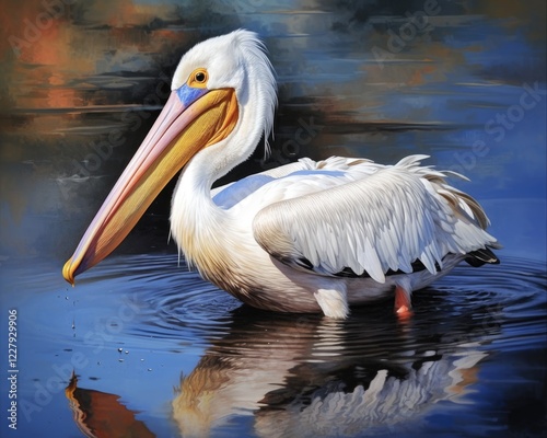 Wallpaper Mural Louisiana Pelican in its Wild Habitat. Closeup of Wild Pelican Bird with Distinctive Beak Standing on Water in Natural Louisiana Surroundings. Captivating Wildlife and Nature Scene Torontodigital.ca