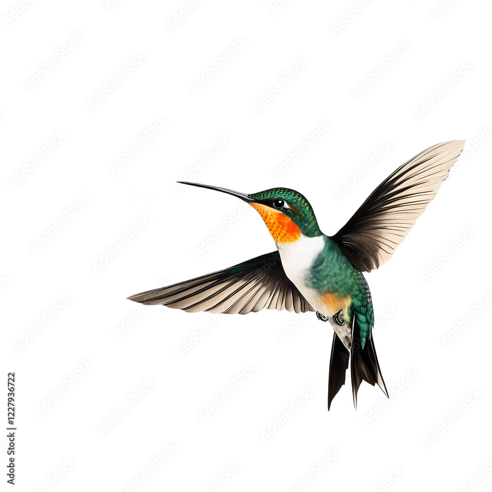 Fototapeta premium Hummingbird flying bird nature isolated on transparent background