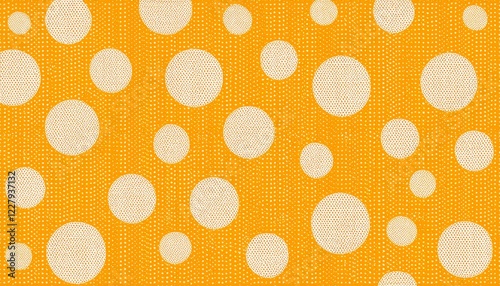 yellow and white polka dot pattern on a yellow background