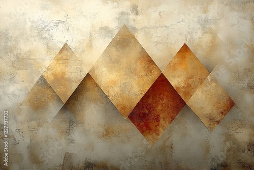 Elegant Abstract Background – Light Pastel Beige, Gold, Champagne with Geometric Shapes, Grunge Texture, and Premium Business Design Template