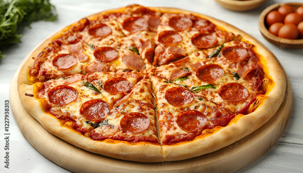 Tasty pizza toast on table, closeup view Tasty pizza toast on table, closeup view