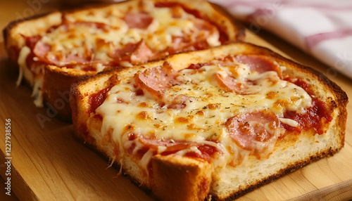 Wallpaper Mural Tasty pizza toast on table, closeup view Torontodigital.ca