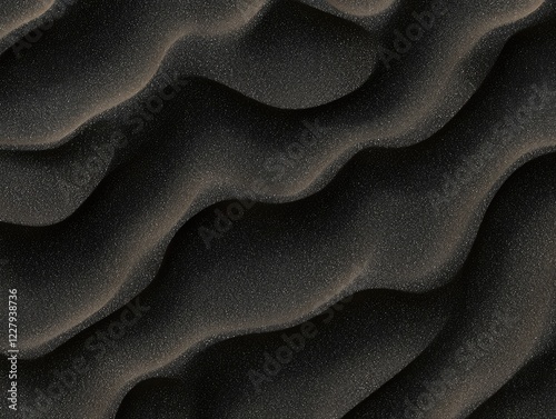 Dark Sand Dunes Texture: Abstract aerial view of dark sand dunes creating a mesmerizing pattern of flowing lines and textures. Perfect for backgrounds or design elements. 