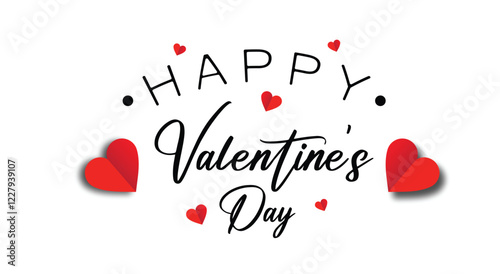 Happy valentines day banner background with hearts. eps10