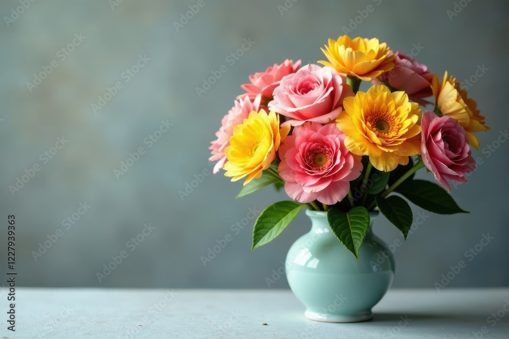 A collection of vibrant flowers in a delicate vase, flowers, botanical A collection of vibrant flowers in a delicate vase, flowers, botanical