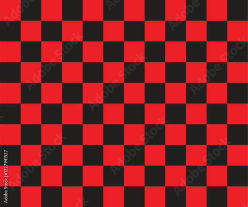 Colorful Geometric Pattern with Red and Black Squares for Modern Design 