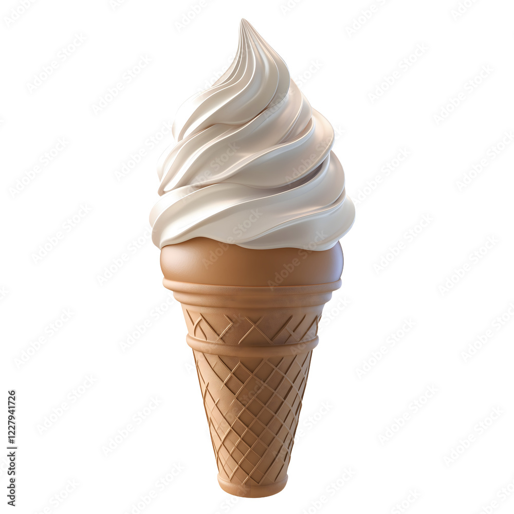 Soft serve ice cream cone dessert isolated on transparent background Soft serve ice cream cone dessert isolated on transparent background