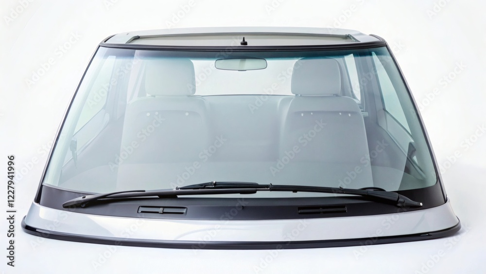 Obraz premium Car Windshield and Interior View