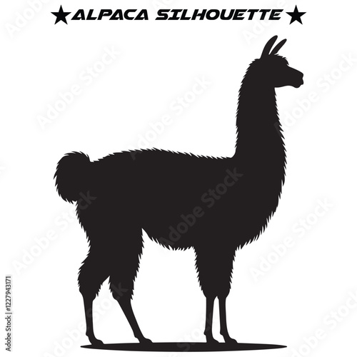 Alpaca silhouette vector illustration. 