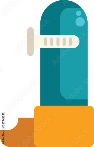 Blue asthma inhaler with a dose counter, relieving respiratory problems