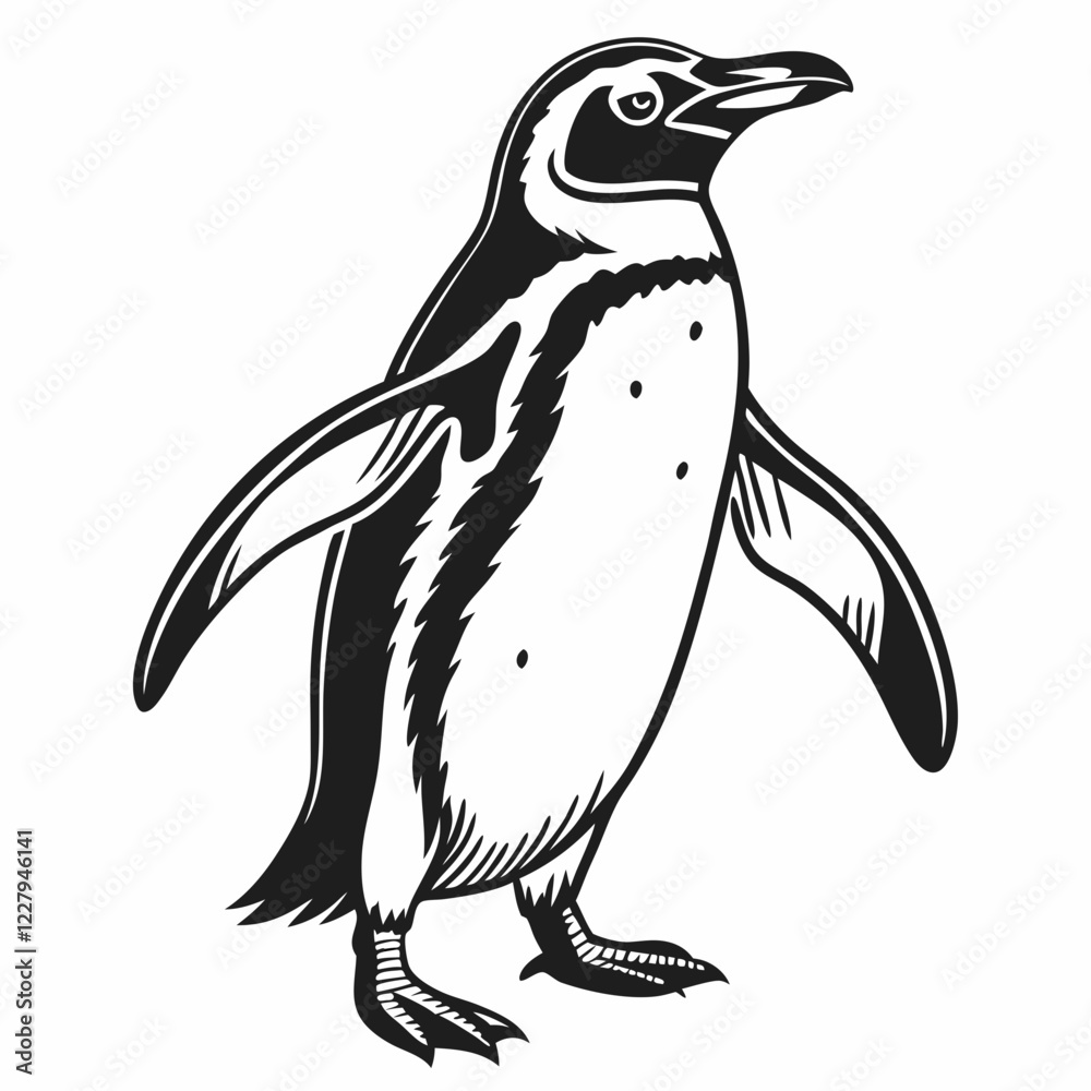 Fototapeta premium penguin vector silhouette black design white background