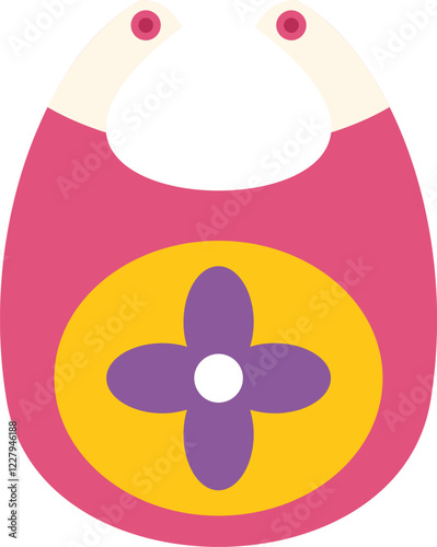 Baby bib with flower pattern protecting clothes from staining while eating
