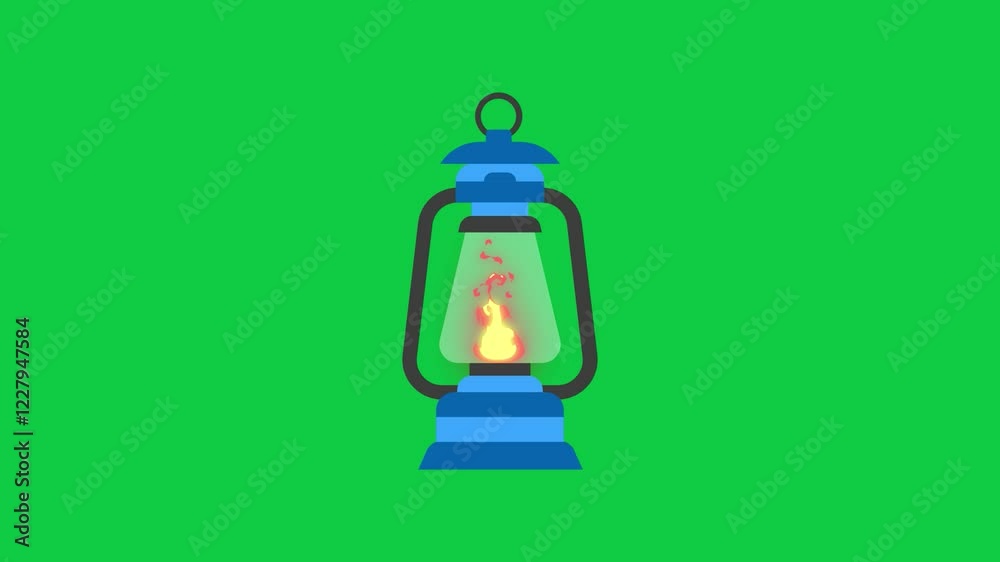 Animated vintage lantern on a green screen, great for history, survival, and retro-themed content. High-resolution stock footage for branding, digital marketing, and motion graphics.